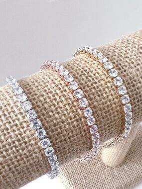 12CT CZ Simulated Diamond Tennis Bracelet